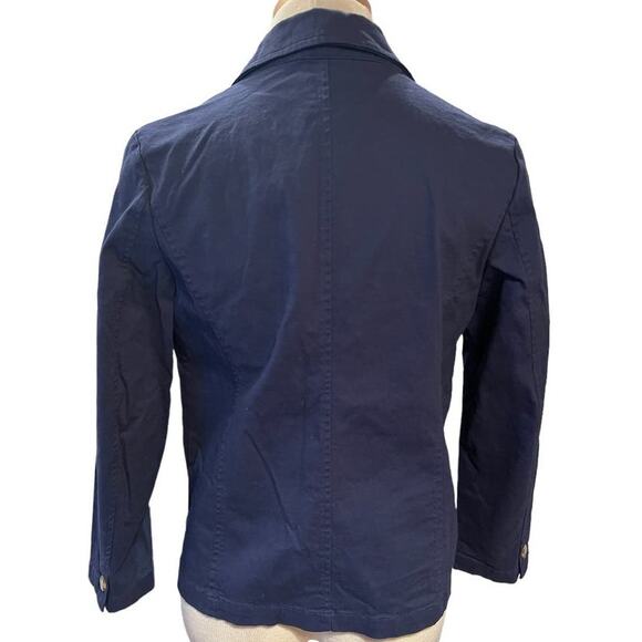 The TOG Shop Petites 3 Button Blazer Jacket Size PM Navy Blue Preppy Academia - Picture 3 of 10